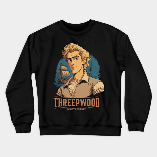 Threepwood - The Mighy Pirate Crewneck Sweatshirt by DesignedbyWizards